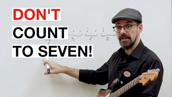 How to count odd time signatures on guitar by breaking them into groups of 2s and 3s