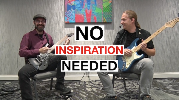 Guitar player learning to write melodies with music theory